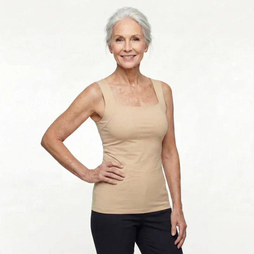 Damen Tanktop mit integriertem Sport-BH Regular Fit Freizeit