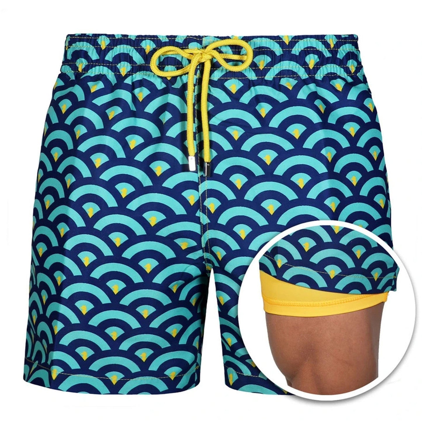 Doppellagige Strandshorts Herren Regular Fit Freizeit Sommer