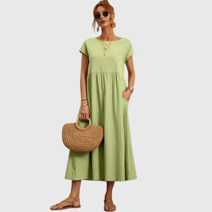 Damen Midi-Kleid Relaxed Fit Freizeit bequem sommerlich