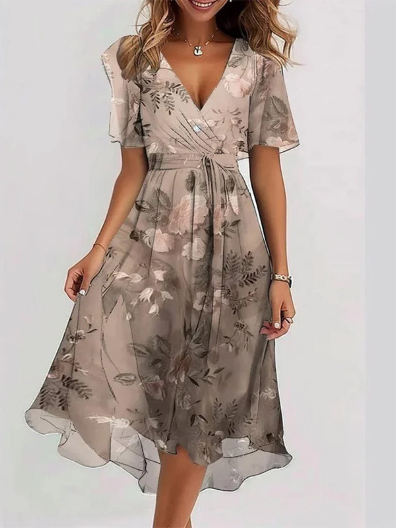 Damen Sommerkleid Relaxed Fit Freizeit mit Bauchbedeckung