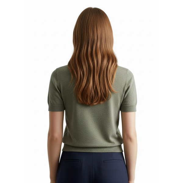 T-Shirt Damen Slim Fit Casual Rundhals Kurzarm