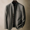 Wolljacke Herren Regular Fit Freizeit Stehkragen minimalistisch