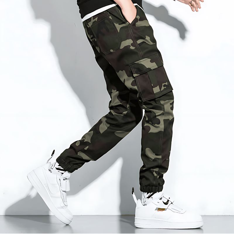 Herren Cargo-Hose Slim Fit Freizeit Camouflage