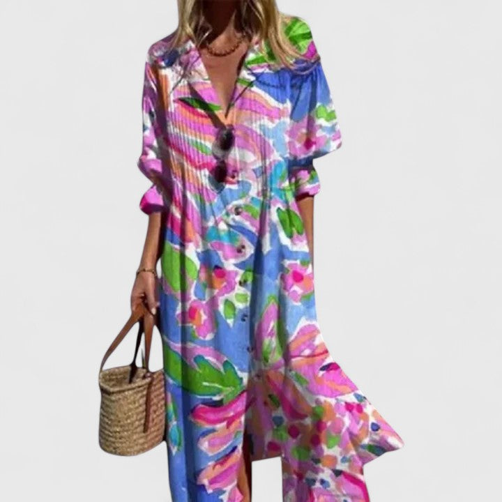 Damen Boho Kleid Elegant Regular Fit Freizeit