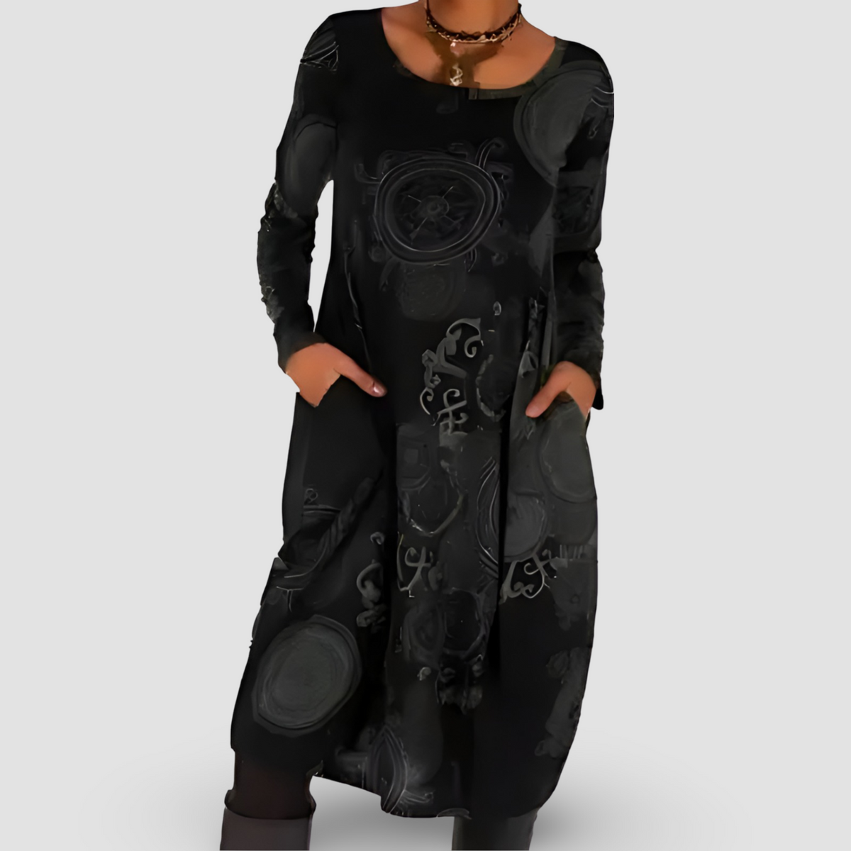 Damen Kleid Relaxed Fit Casual mit modernem Print