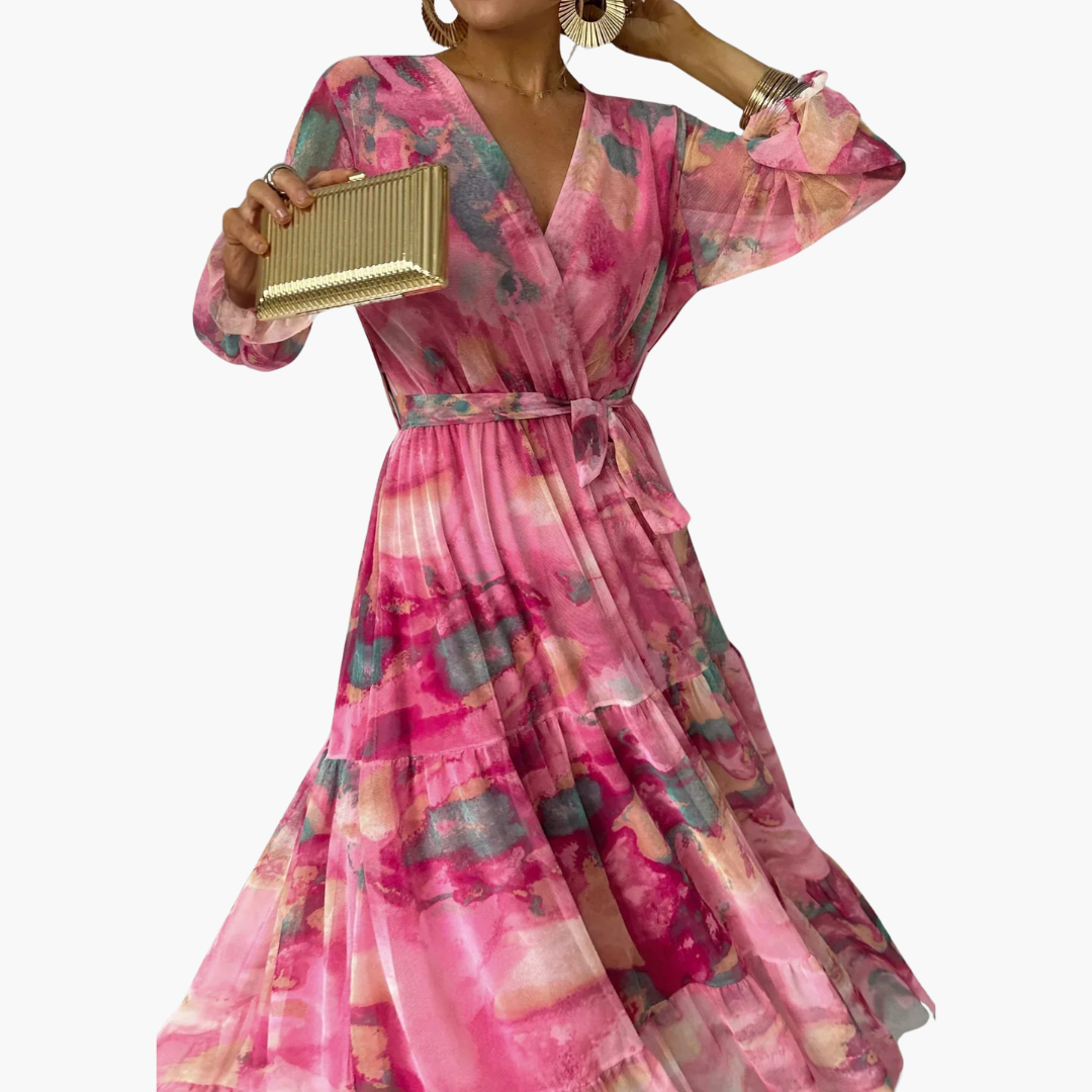 Damen Langarm Sommerkleid Relaxed Fit Freizeit