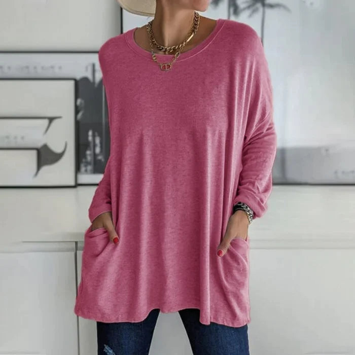 Damen Loose Fit Oberteil Casual Lässig Komfortabel