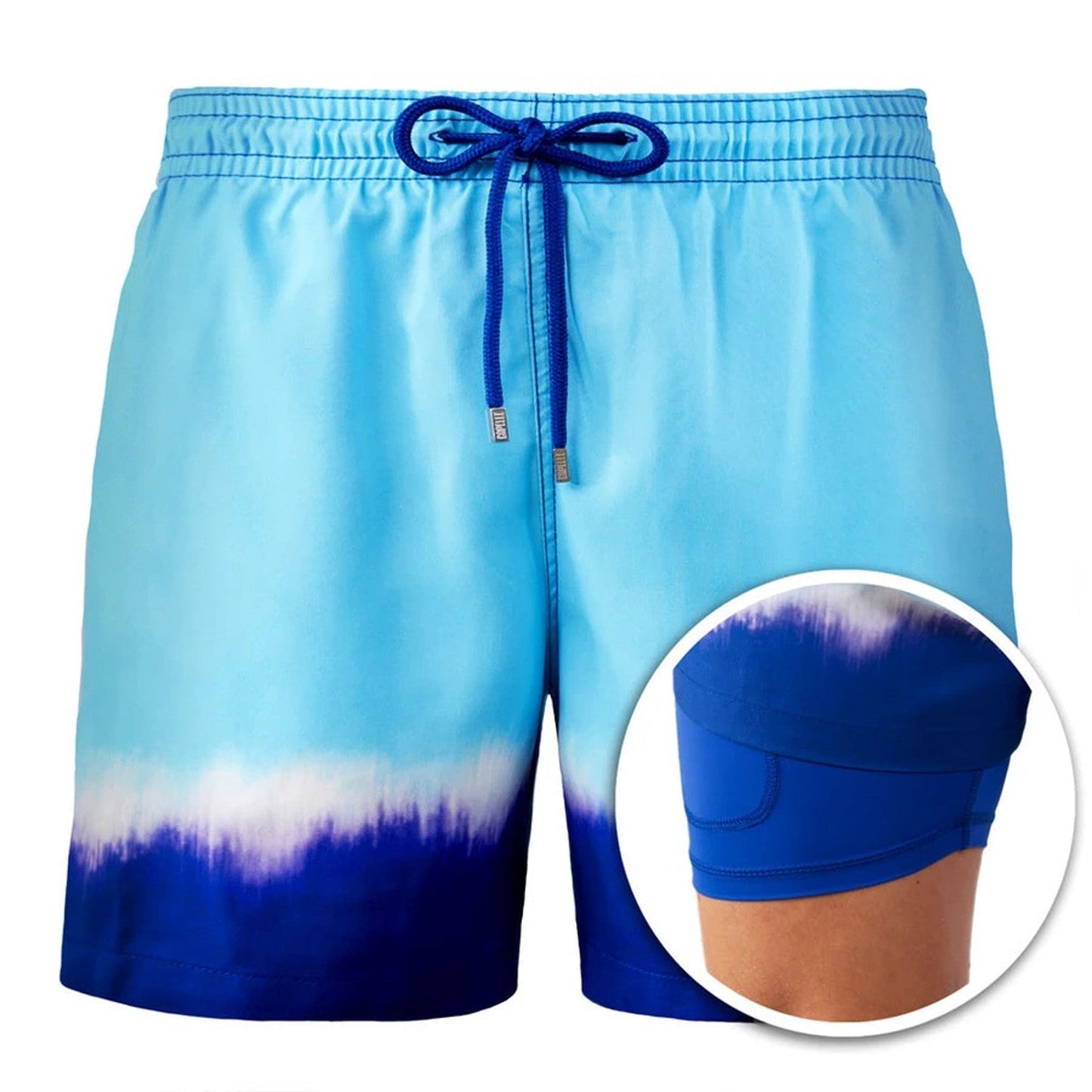 Doppellagige Strandshorts Herren Regular Fit Freizeit Sommer
