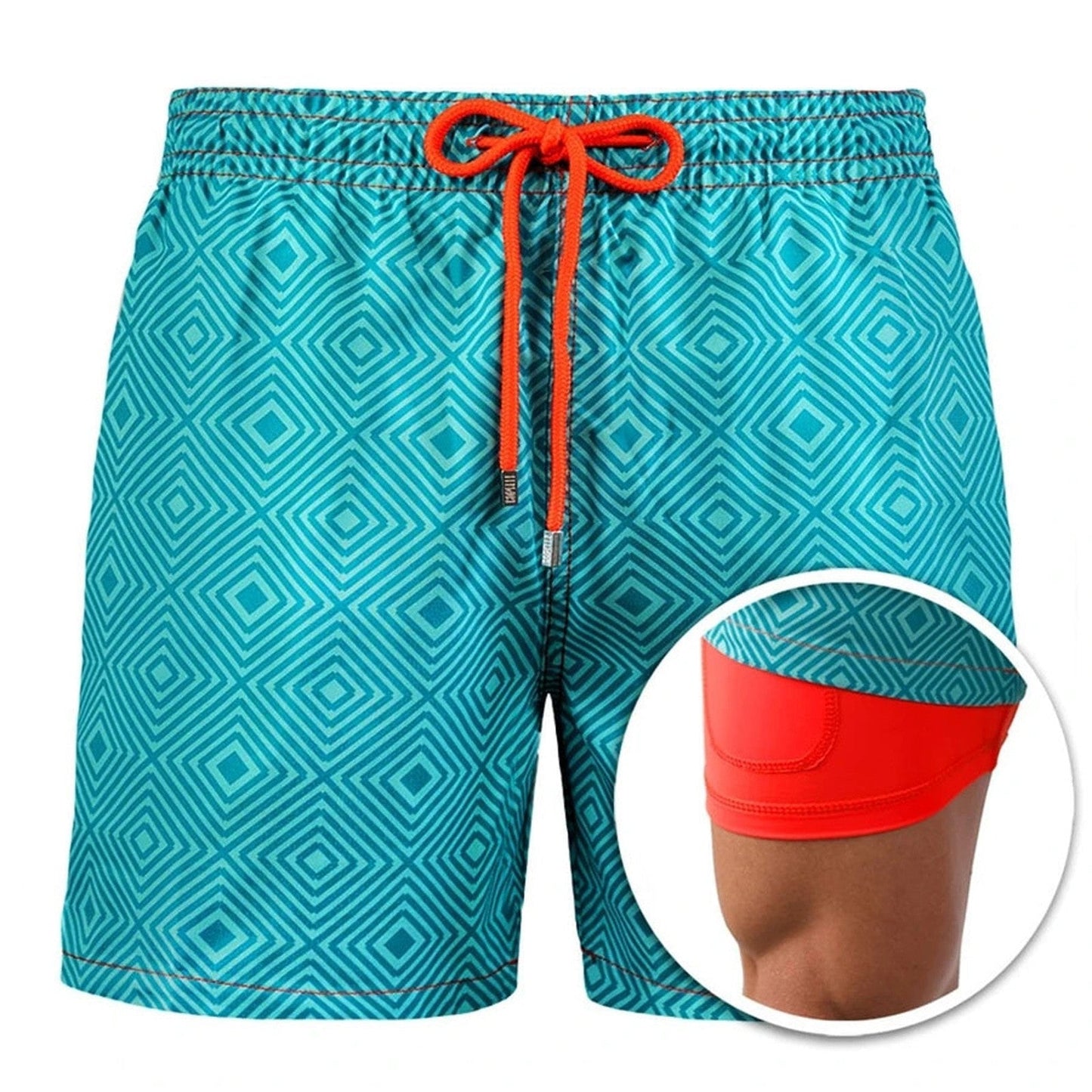 Doppellagige Strandshorts Herren Regular Fit Freizeit Sommer