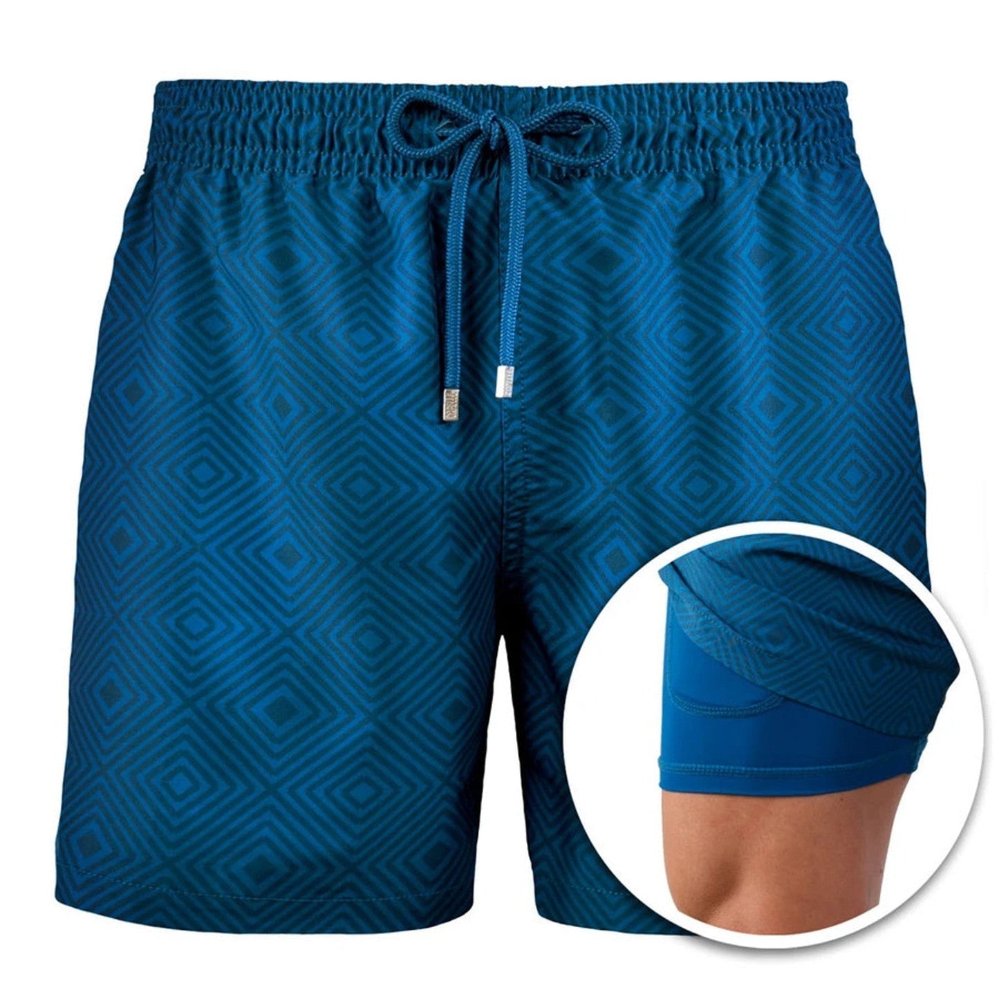 Doppellagige Strandshorts Herren Regular Fit Freizeit Sommer