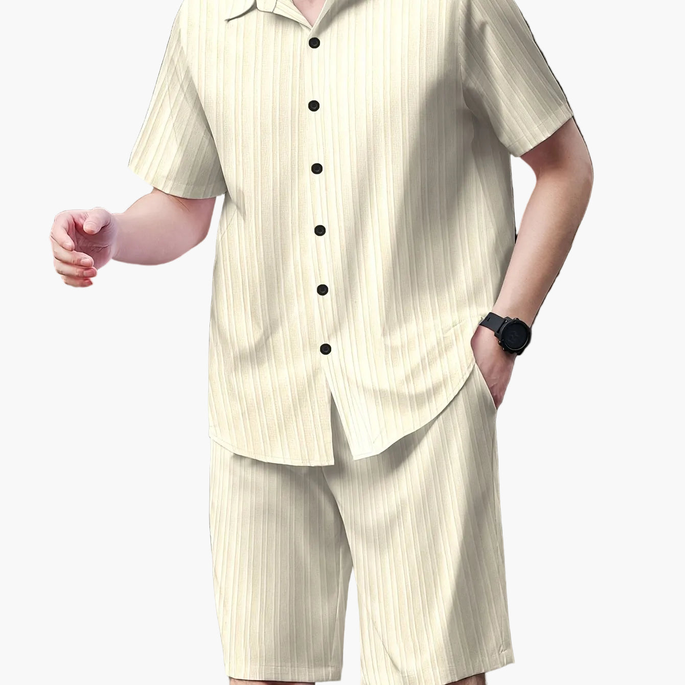 Callan | Herren Freizeit Set Relaxed Fit Kurzarm Hemd & Shorts Sommer