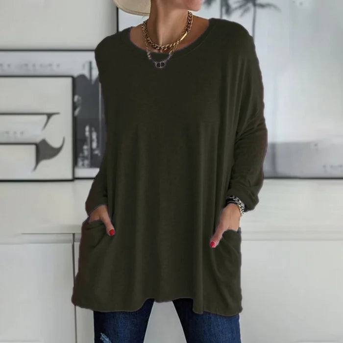 Damen Loose Fit Oberteil Casual Lässig Komfortabel