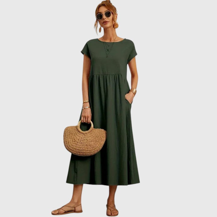 Damen Midi-Kleid Relaxed Fit Freizeit bequem sommerlich