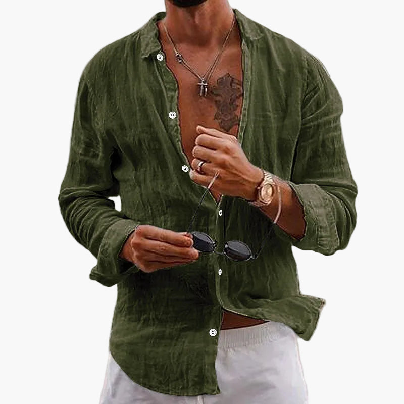 Richard | Herren Leinenhemd Relaxed Fit Sommer Freizeit