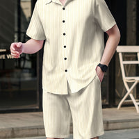 Callan | Herren Freizeit Set Relaxed Fit Kurzarm Hemd & Shorts Sommer