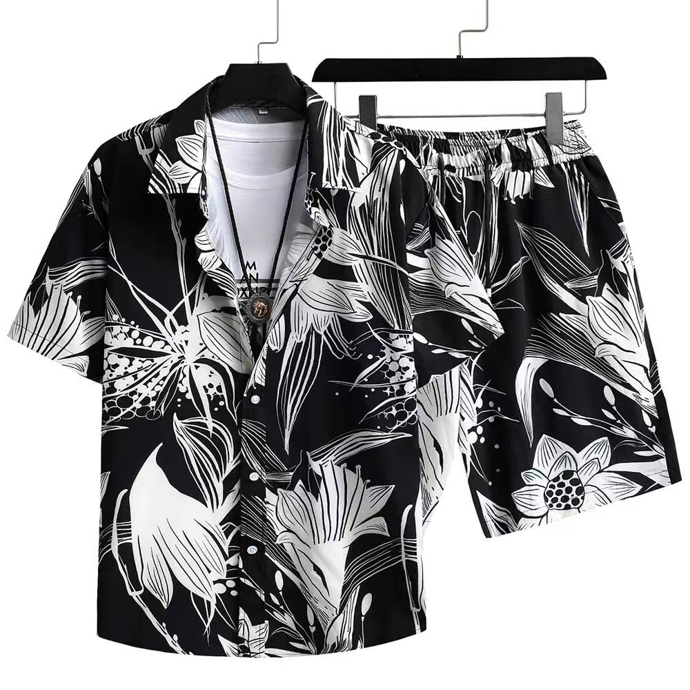 Rudi | Herren Sommer Freizeit Set Relaxed Fit Kurzarmhemd und Shorts