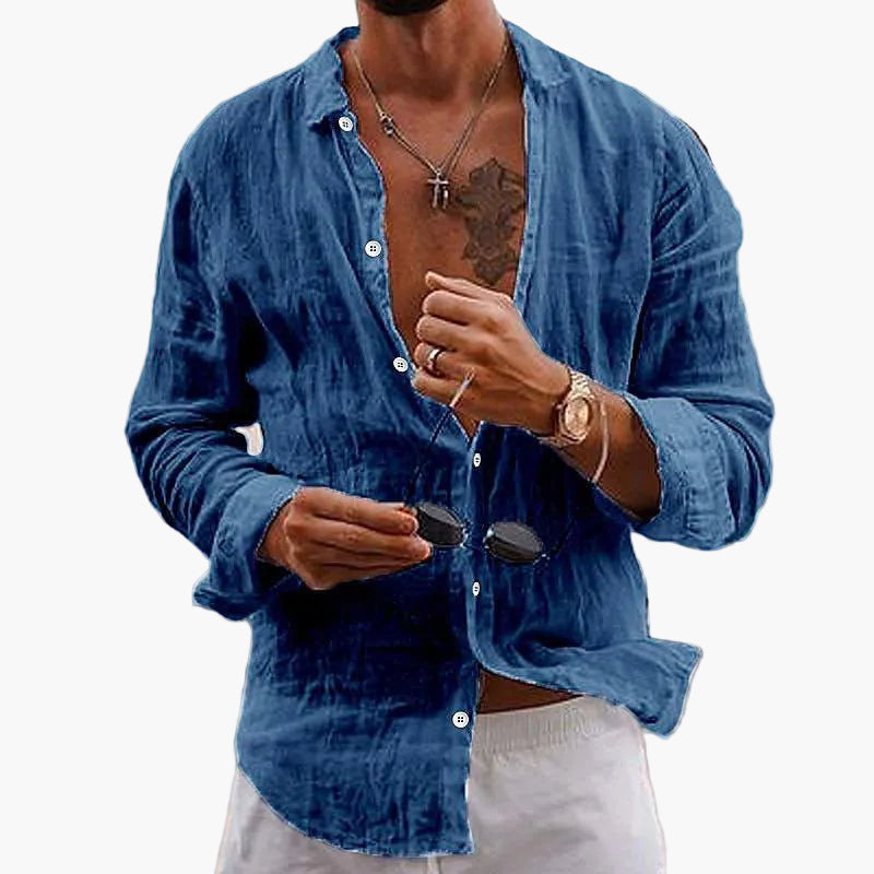 Richard | Herren Leinenhemd Relaxed Fit Sommer Freizeit