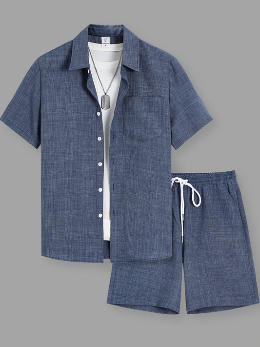 Bruno | Herren Sommer Set Regular Fit Freizeit Kurzarmhemd & Shorts