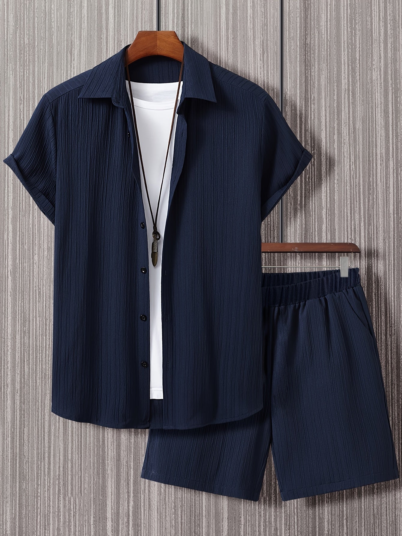 Callan | Herren Freizeit Set Relaxed Fit Kurzarm Hemd & Shorts Sommer