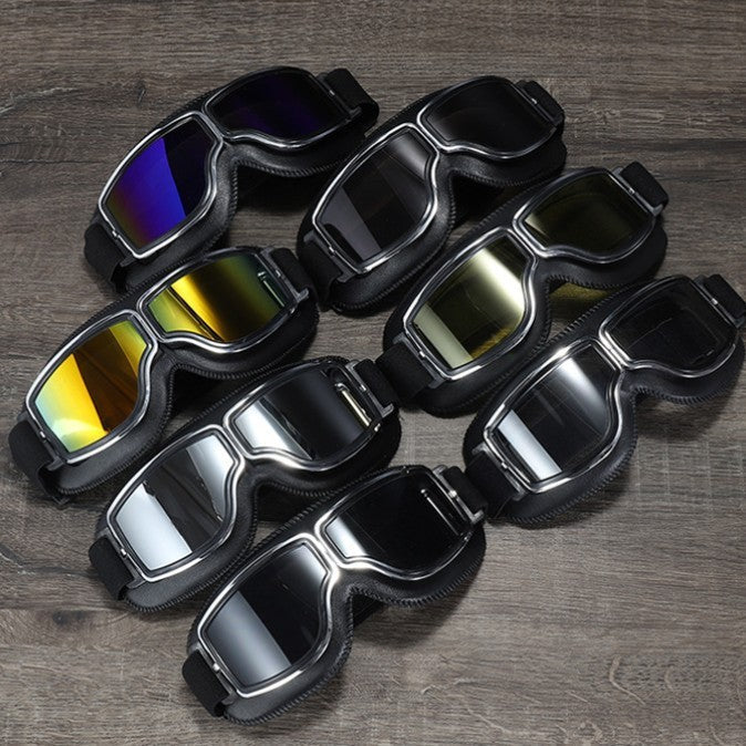 Leonard | Retro Motorradbrille Herren Polarisiert UV-Schutz Freizeit Vintage Pilotenbrille