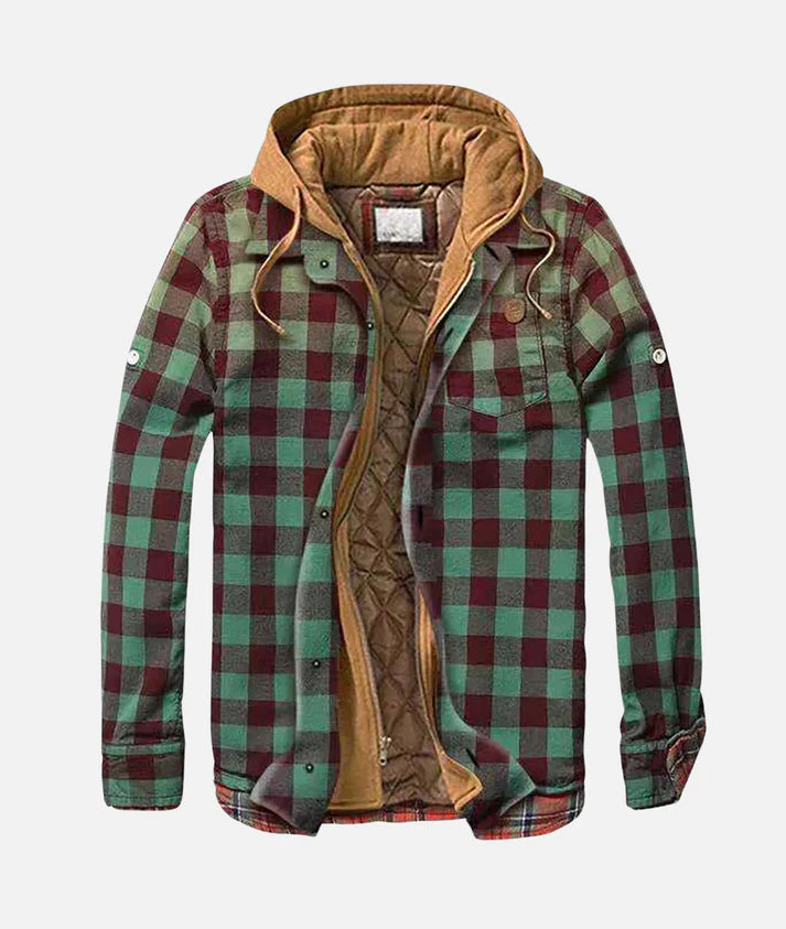 Herren Flanelljacke Patchwork Regular Fit Freizeit Winter