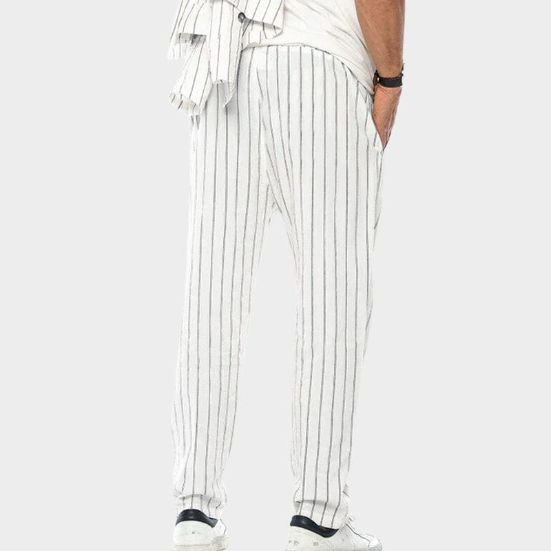 Lässige Herrenhose mit Kordelzug und Streifenmuster für Freizeitaktivitäten