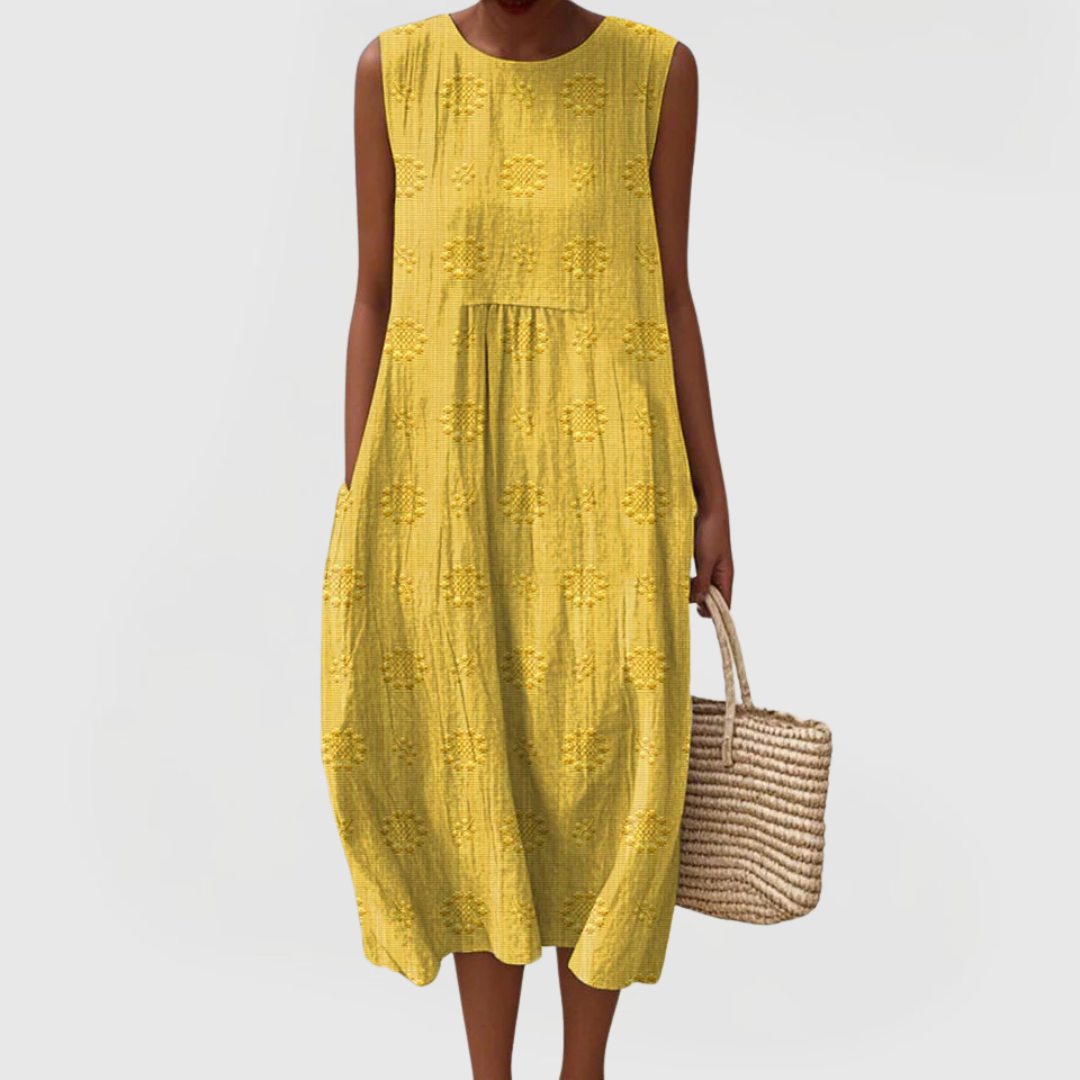 Damen Ärmelloses Kleid Relaxed Fit Sommer Freizeit mit Taschen