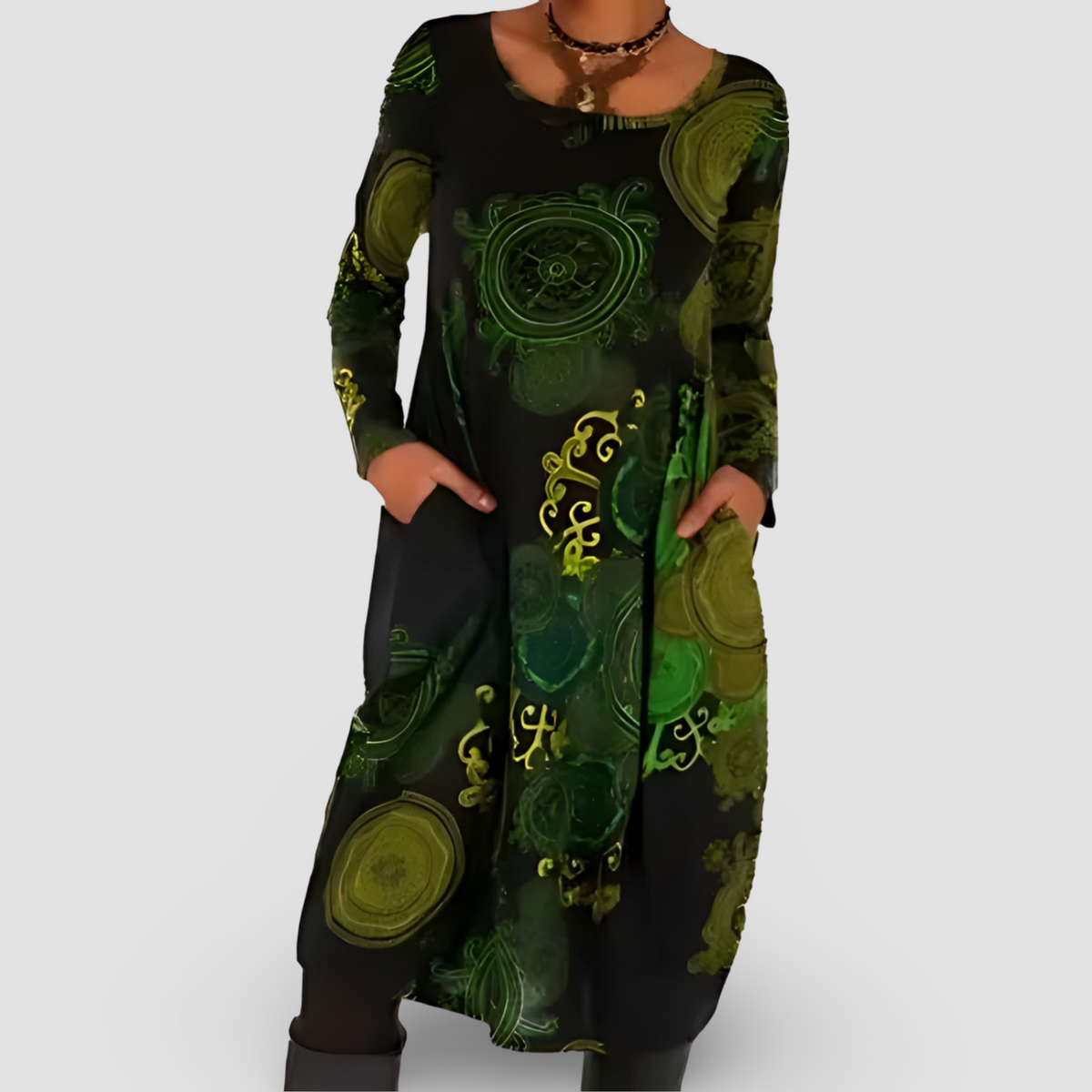 Damen Kleid Relaxed Fit Casual mit modernem Print