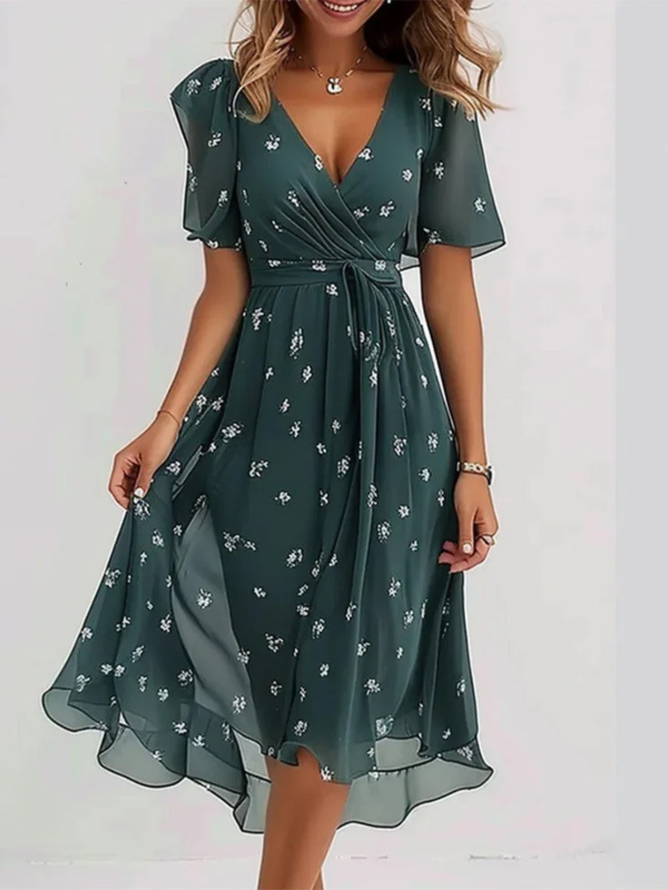 Damen Sommerkleid Relaxed Fit Freizeit mit Bauchbedeckung