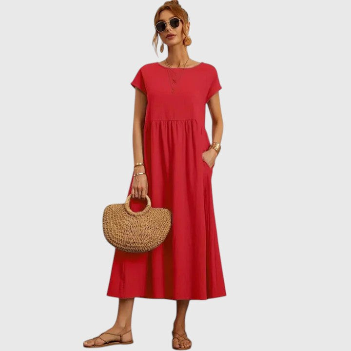 Damen Midi-Kleid Relaxed Fit Freizeit bequem sommerlich