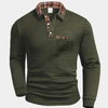 Herren Poloshirt Waffle Langarm Karokragen I Leicht