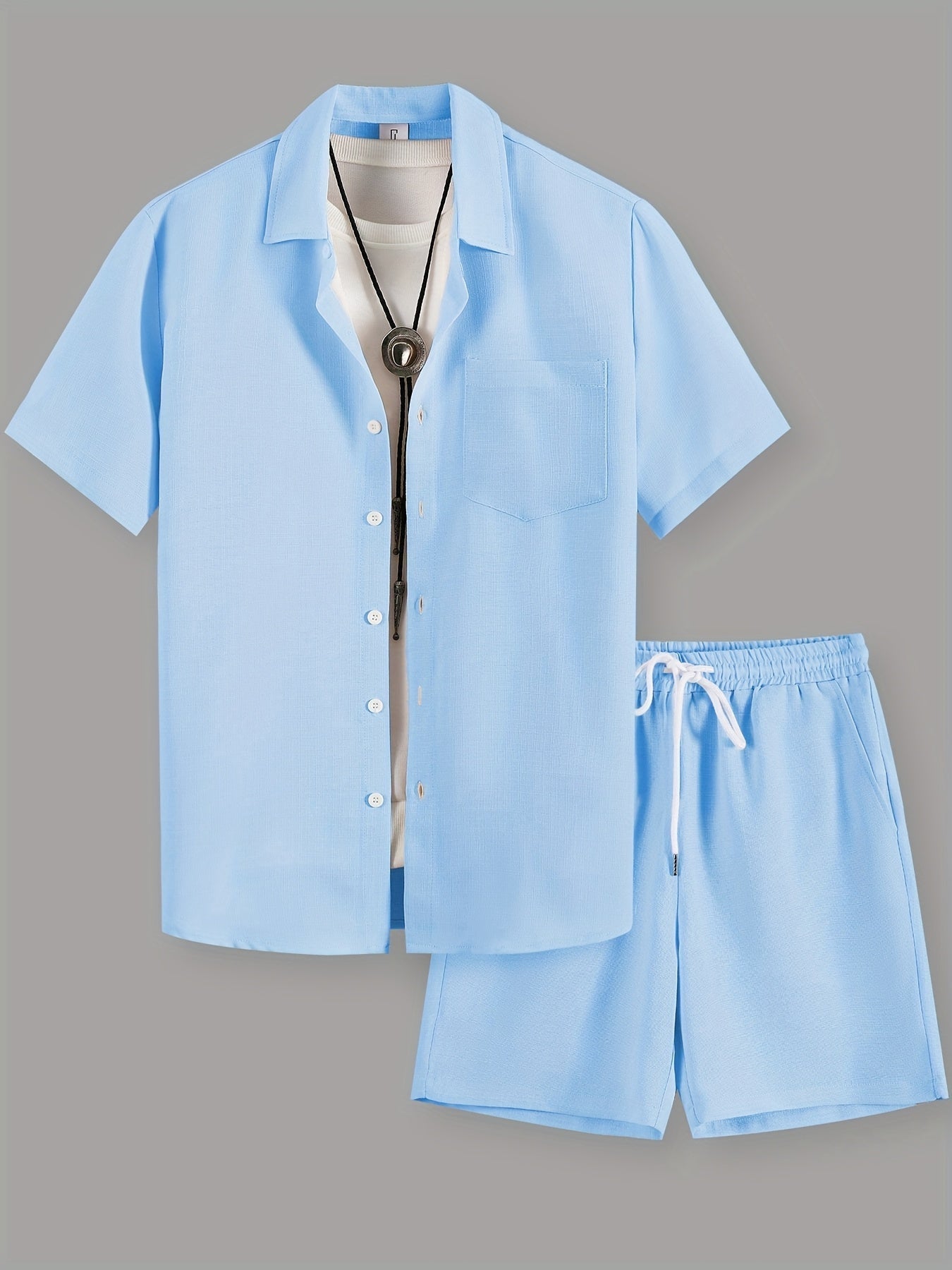 Bruno | Herren Sommer Set Regular Fit Freizeit Kurzarmhemd & Shorts