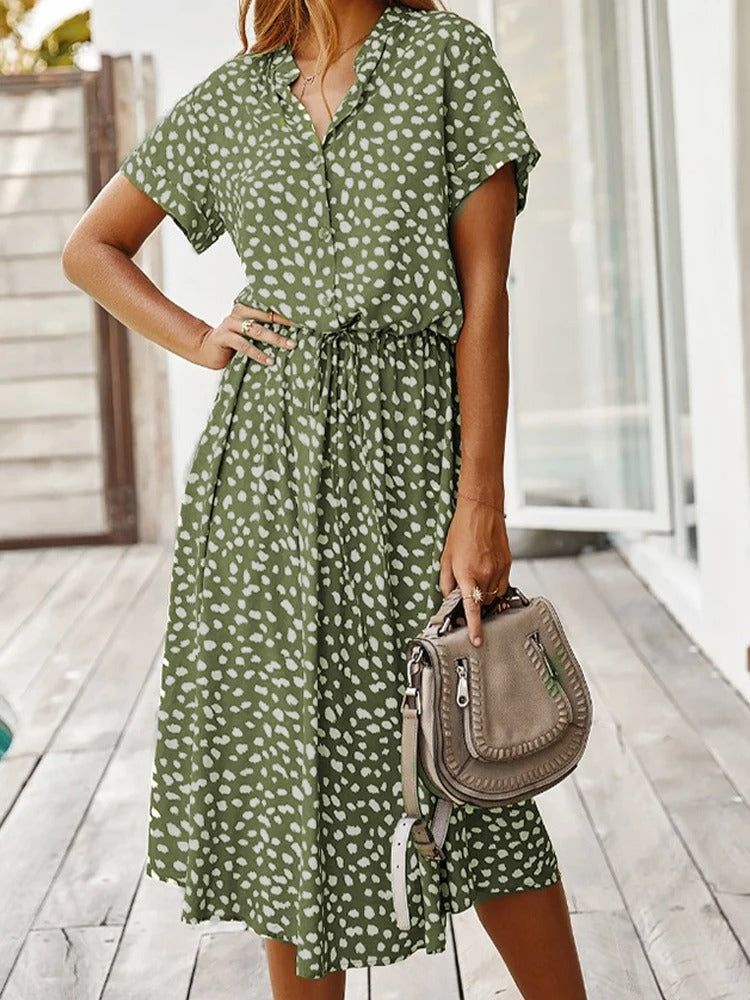 Damen Sommerkleid Regular Fit Freizeit leicht und luftig mit Print