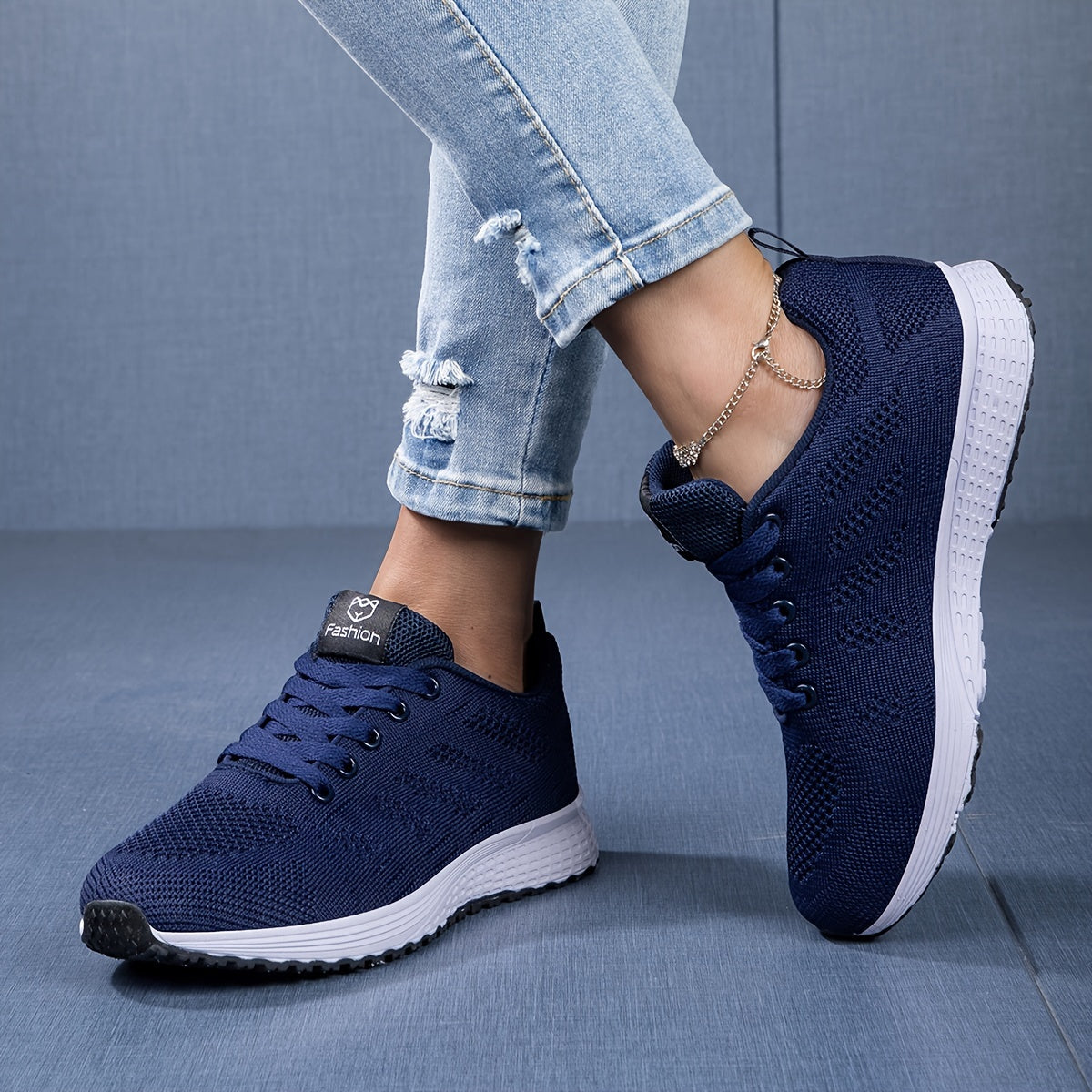 Leichte Strick-Sneaker Damen Regular Fit Freizeit Sommer