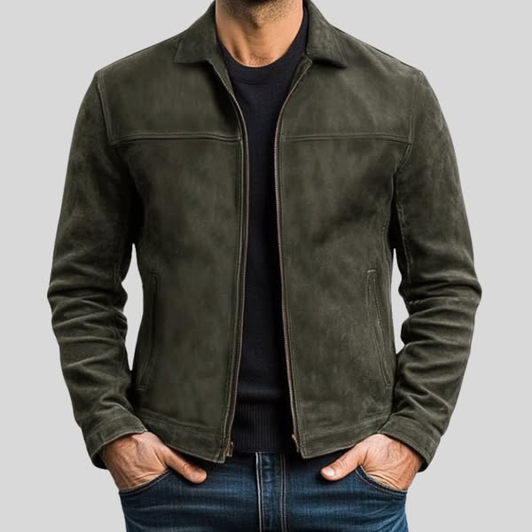 Lederjacke Herren Regular Fit Freizeit Zeitlos Modern
