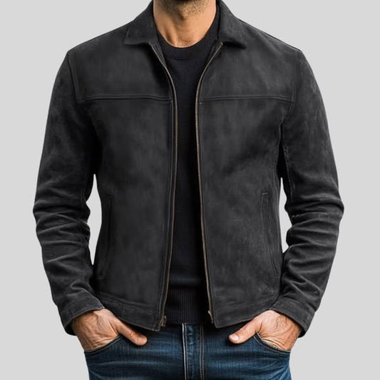 Lederjacke Herren Regular Fit Freizeit Zeitlos Modern