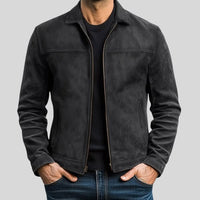 Lederjacke Herren Regular Fit Freizeit Zeitlos Modern