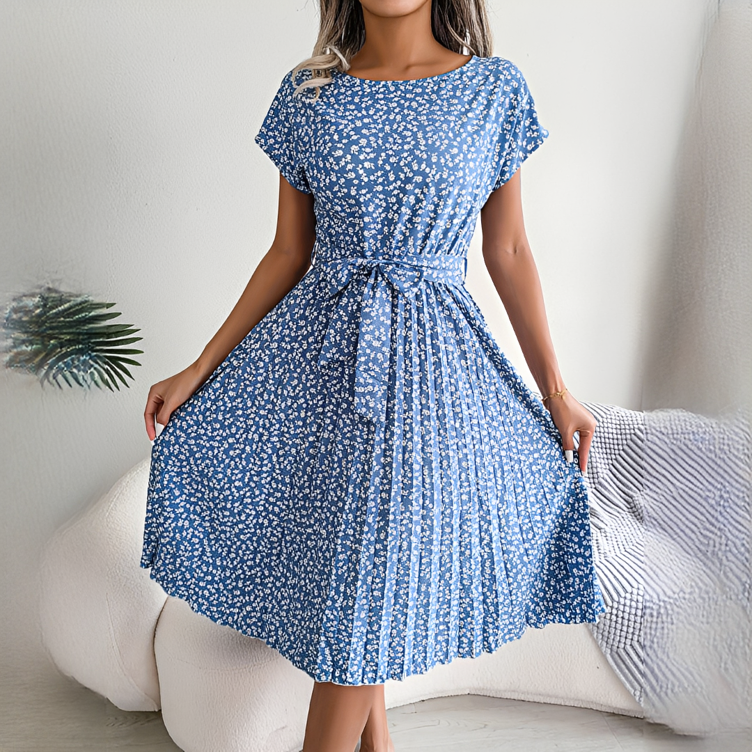 Damen Midikleid Slim Fit Sommer Elegant Freizeit