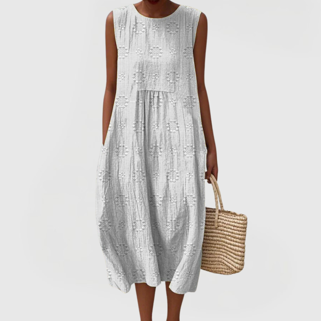 Damen Ärmelloses Kleid Relaxed Fit Sommer Freizeit mit Taschen