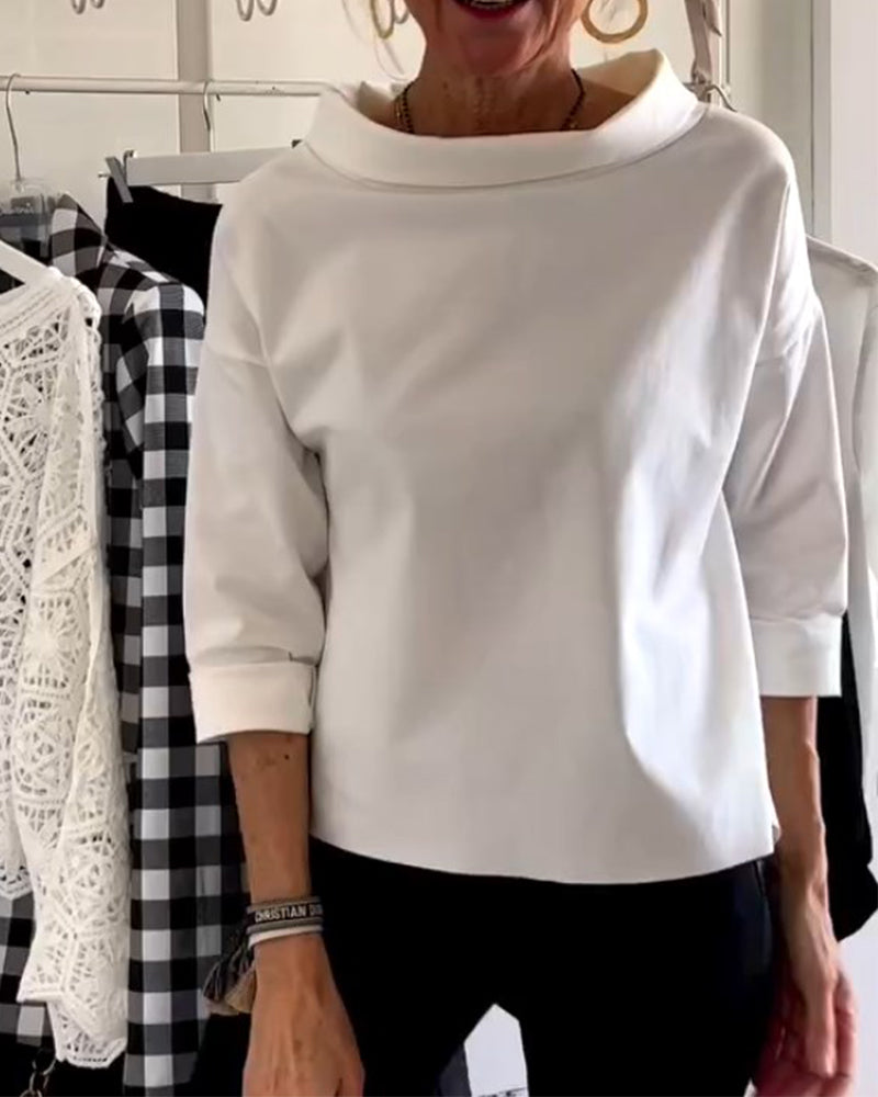 Damen Elegantes Oberteil Slim Fit Business Freizeit