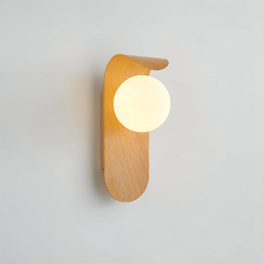 Wandleuchte Skandinavisch Holz Globus Minimalistisch Wohnzimmer