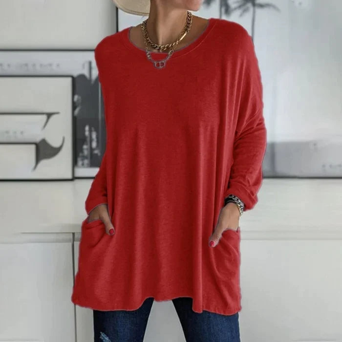 Damen Loose Fit Oberteil Casual Lässig Komfortabel