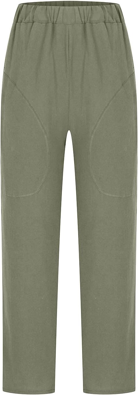 Damen Leinenhose Relaxed Fit Casual Elegant