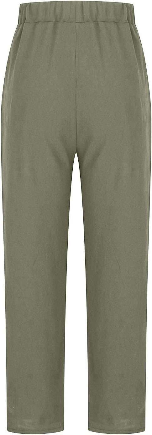 Damen Leinenhose Relaxed Fit Casual Elegant