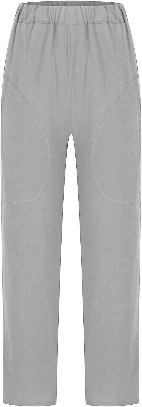 Damen Leinenhose Relaxed Fit Casual Elegant