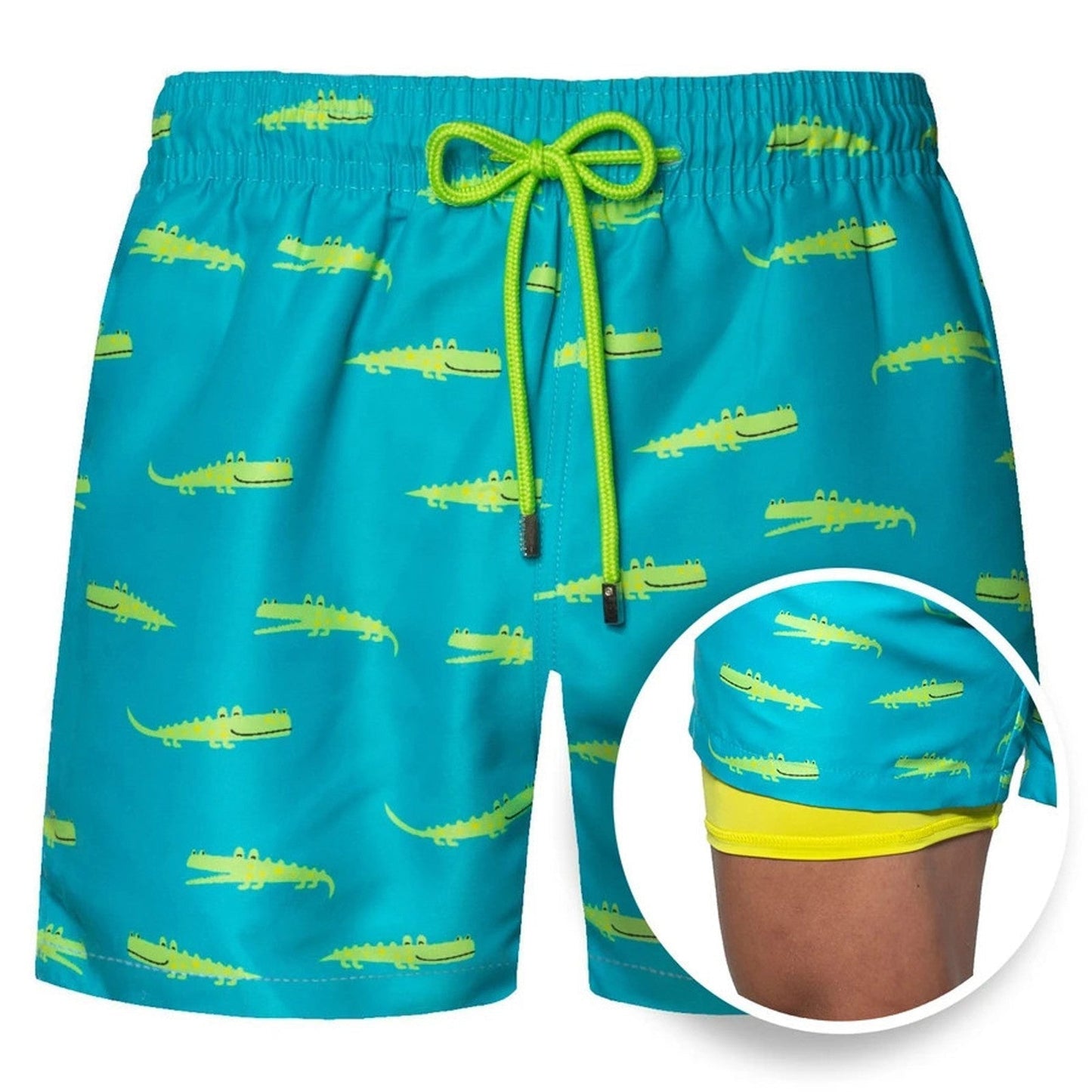Doppellagige Strandshorts Herren Regular Fit Freizeit Sommer