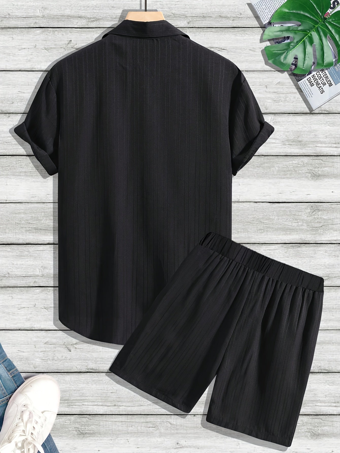 Callan | Herren Freizeit Set Relaxed Fit Kurzarm Hemd & Shorts Sommer