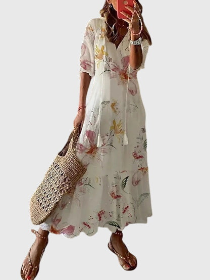 Damen Sommerkleid Boho Vintage Regular Fit Freizeit