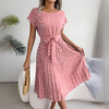 Damen Midikleid Slim Fit Sommer Elegant Freizeit