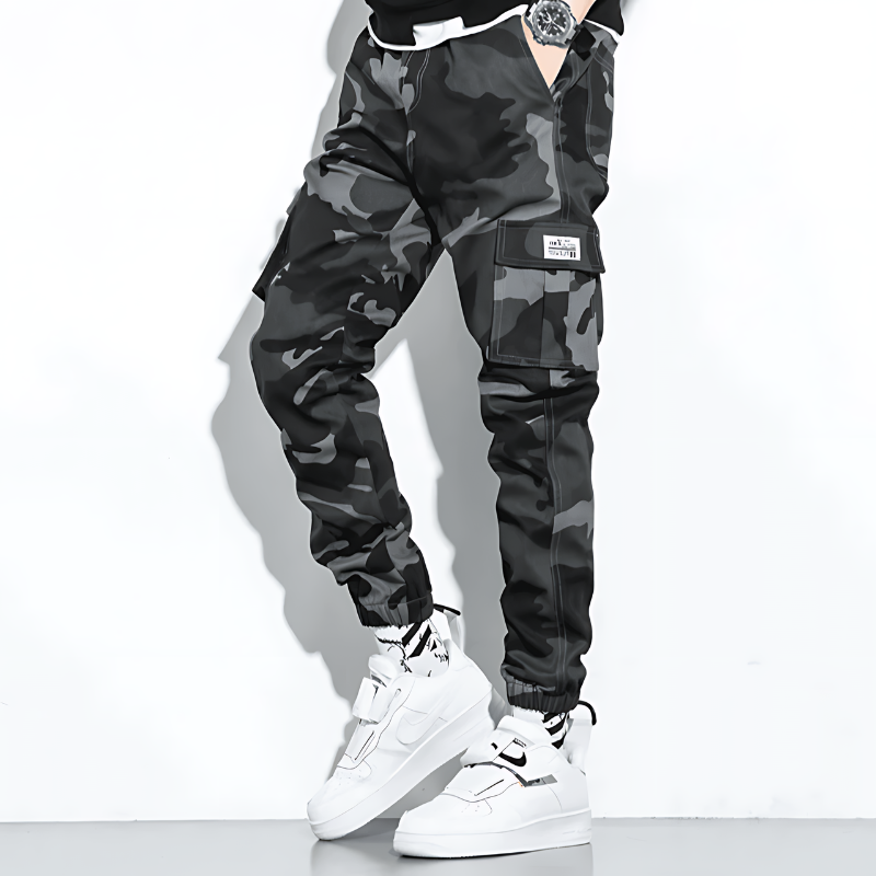 Herren Cargo-Hose Slim Fit Freizeit Camouflage